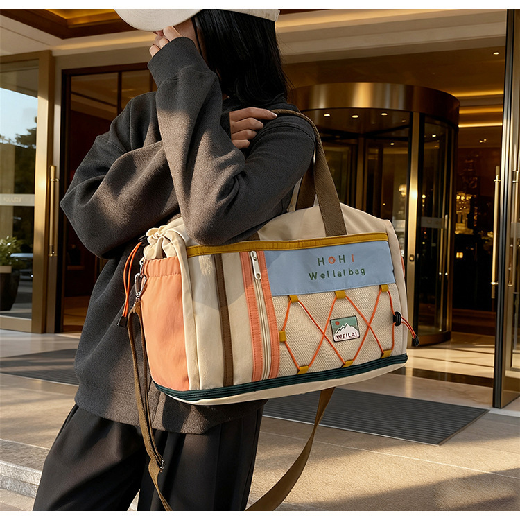 Cross-Border Travel Bag, Large Capacity, Dry and Wet Separation, Fitness Bag, Men's Short-Distance Business Trip Luggage Bag, Women's Sports Bag, Portable Travel Bag