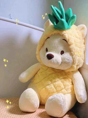 New Pineapple Winnie the Pooh Stuffed Toy Cute Puff Doll Girls Sleeping Pillow Birthday Gift Rag Doll (Oyuncaq yastıqlar) - pineapple-bear-50cm