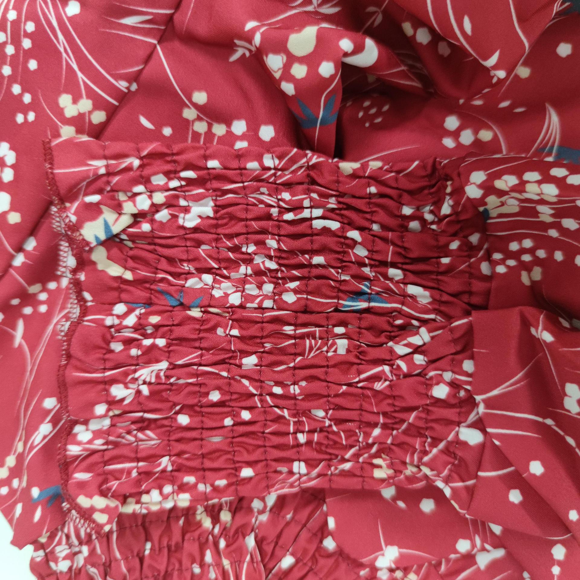 2026 New Spring Women's Clothing Cross-Border European And American Dresses Casual Floral Long-Sleeve Tie-Waist Ruffle_ecoleips.com