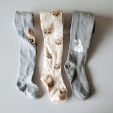 棉儿童连裤袜 紧身连体打底裤 女童春秋卡通款 外贸尾货无骨缝