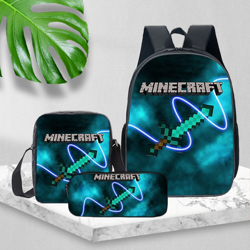 跨境小學(xué)生書包我的世界游戲雙肩背包戶外旅行休閑電腦背包