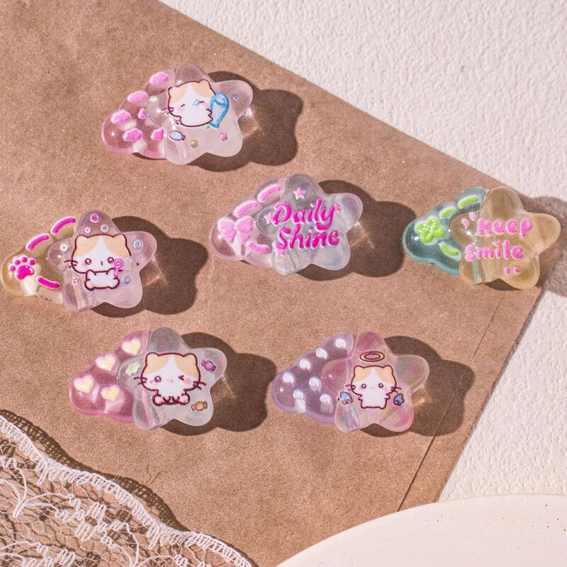 Acrylic DIY Accessories Ins Style Kitten Cartoon Cloud Moon Beaded Phone Chain Bracelet Jewelry Materials Acrylic DIY Accessories Ins Style Kitten Cartoon Cloud Moon Beaded Phone Chain Bracelet Jewelry Materials