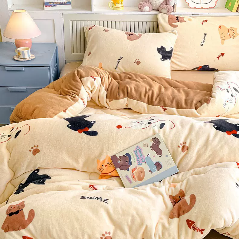 牛奶绒加厚保暖冬被羊羔绒被子冬季厚款1.5米宿舍单人床棉被被芯