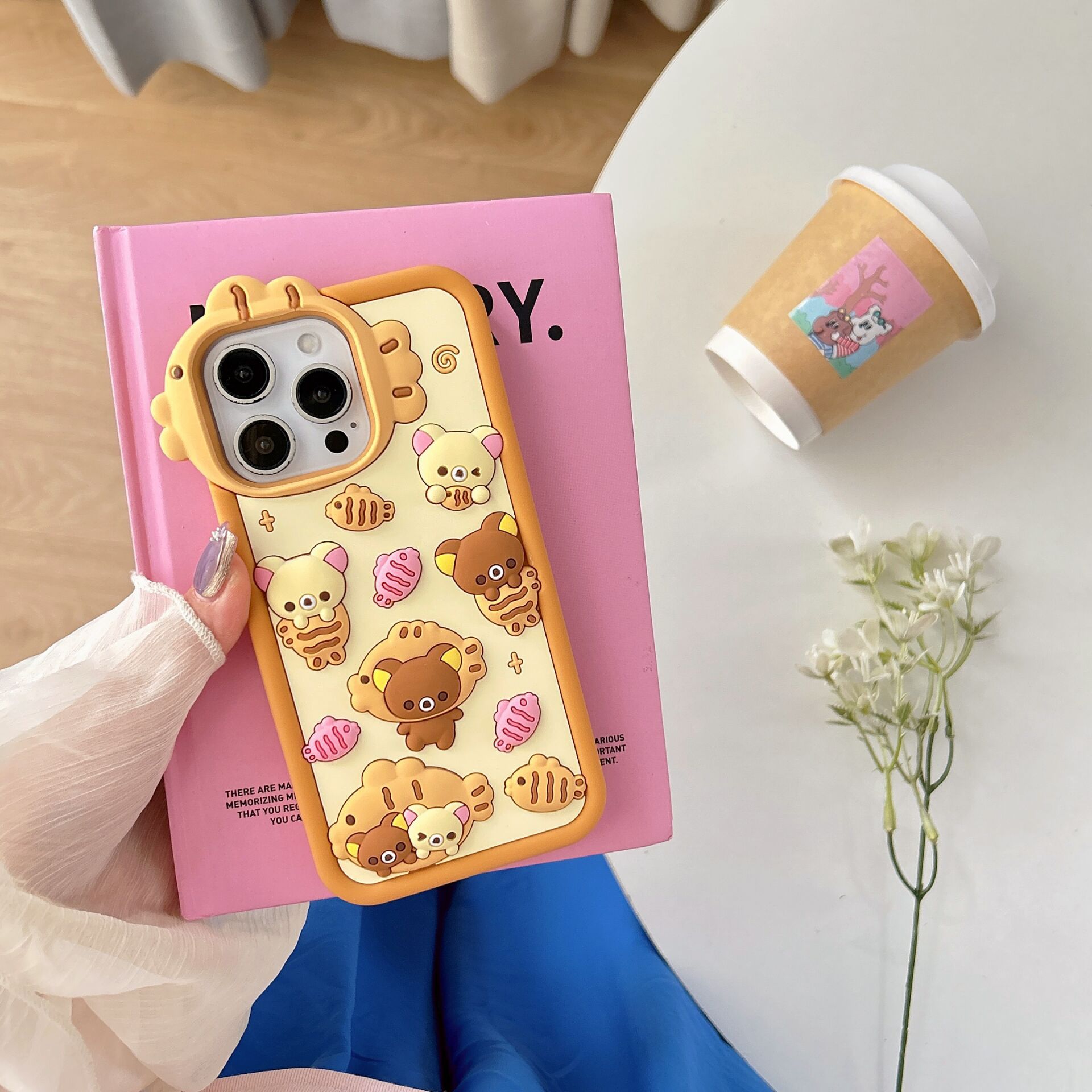Cartoon Cute Taiyaki Rilakkuma Iphone17Promax Anti-Fall Iphone16 Phone Case Protective Cover 15