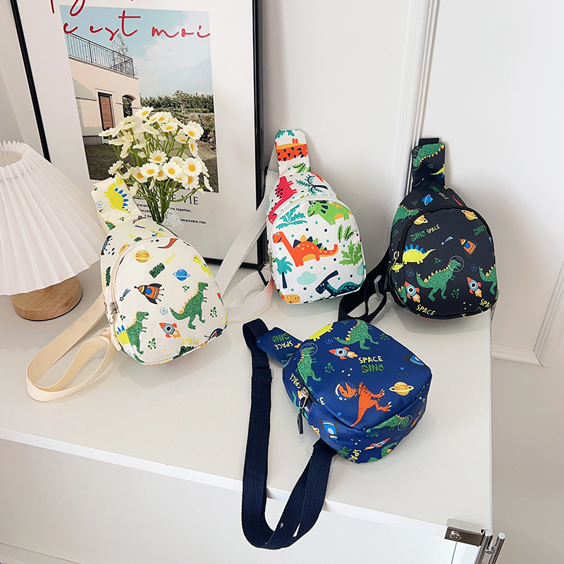 Kindergarten Boys and Girls Crossbody Small Bag All-match Small Backpack Cartoon Dinosaur Children's Bag 2025 New Children's Chest Bag