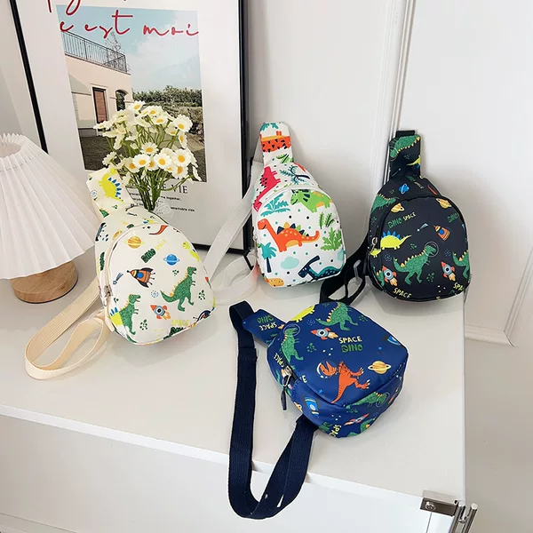 Kindergarten Boys and Girls Crossbody Small Bag All-match Small Backpack Cartoon Dinosaur Children's Bag 2025 New Children's Chest Bag