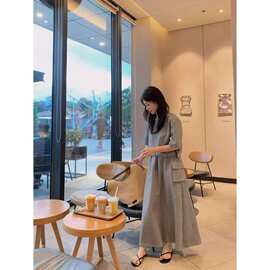 韩系慵懒风短袖半身裙两件套女夏季大码胖休闲穿搭一整套裙套装