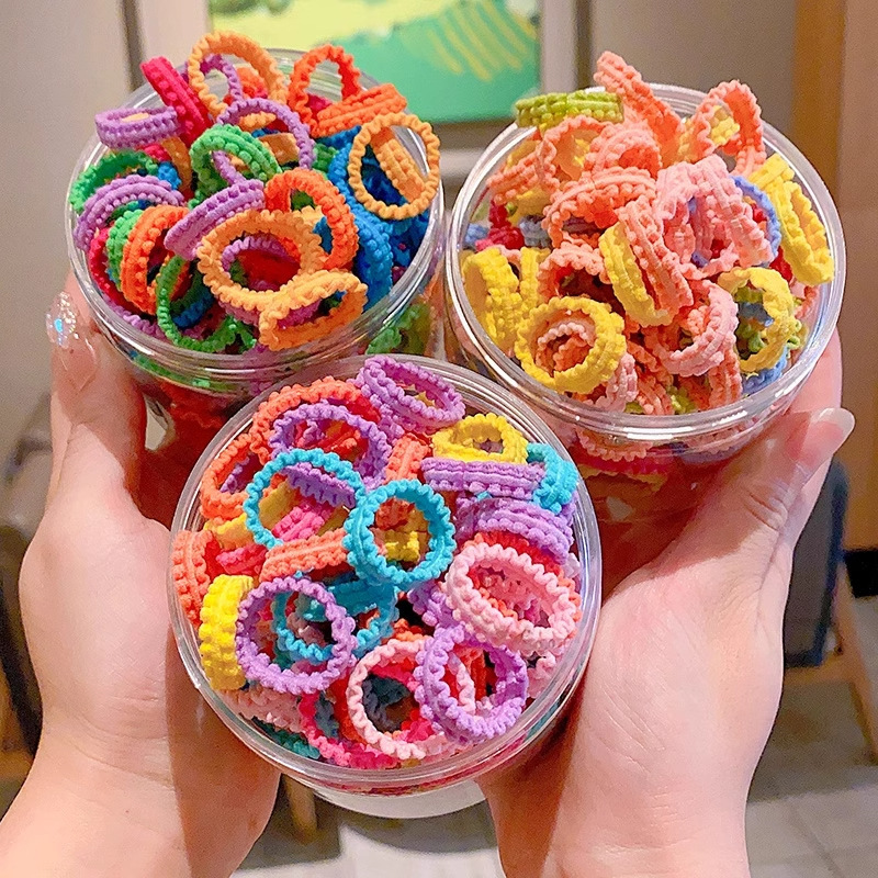 Bebés color caramelo de alta elasticidad pulgar anillo de cabello de niñas adornamiento de cabello de dopamina no daña banda de goma de cabello