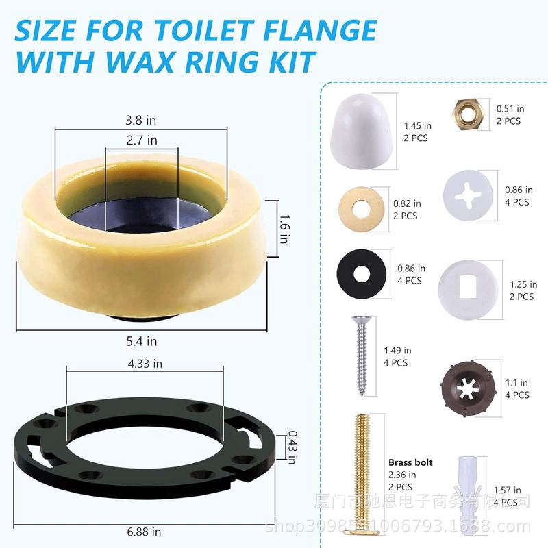 北米のトイレフランジワックスリング修理キット 3inch トイレフランジリング、通常の厚さのワックスリング付き|undefined