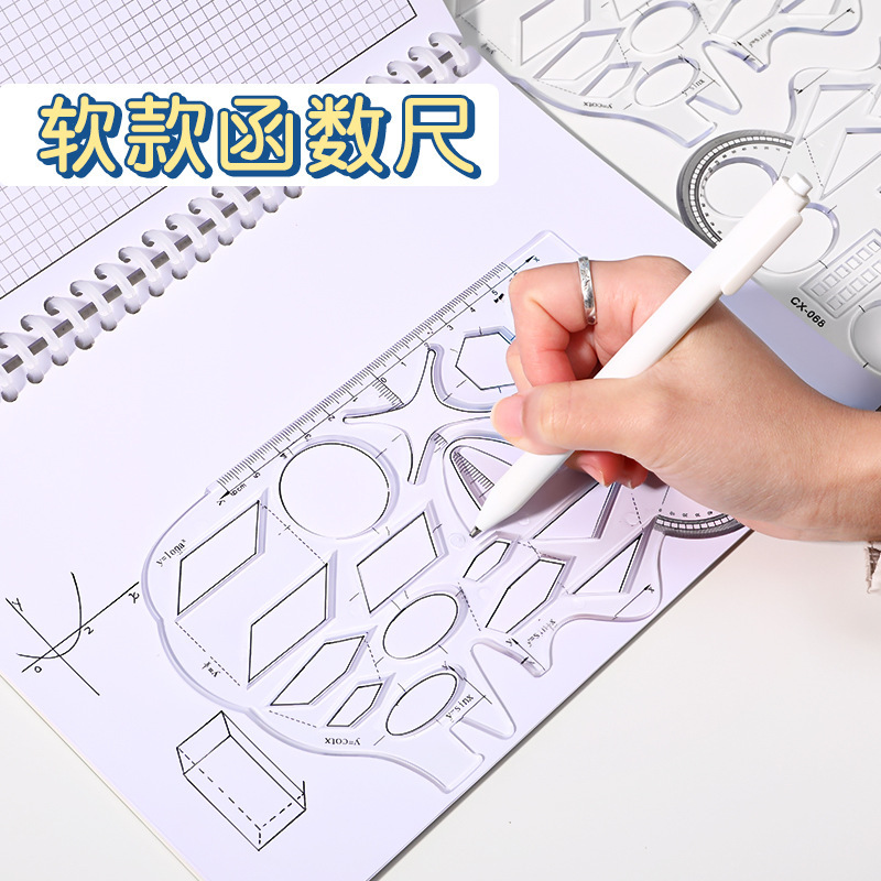 Transparent multifunctional soft ruler geometric function ruler…