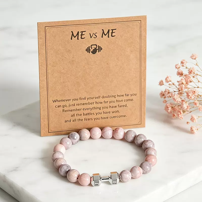 天然粉石编织手串可调节手绳清新文艺风跨境热销饰品百搭女士饰品