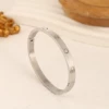 Silver-Love Single Zircon Bracelet