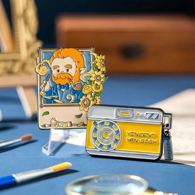 厂家直销新款浦东奥赛美术馆大展文创纪念品梵高金属磁吸冰箱贴|undefined