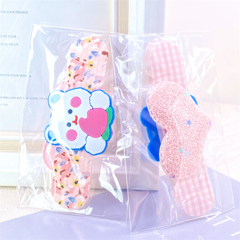 Tiktok populares accesorios para el cabello con velcro para niños verano niñas flequillo pegatinas Cabeza trasera pegatinas de cabello roto banda para el cabello Accesorios al por mayor