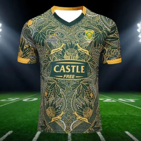 2025 Summer Short-Sleeved South African Men's 3D Printed Rugby T-Shirt Fashionable Breathable Quick-Drying Casual Sportswear 2025 Summer Short-Sleeved South African Men's 3D Printed Rugby T-Shirt Fashionable Breathable Quick-Drying Casual Sportswear