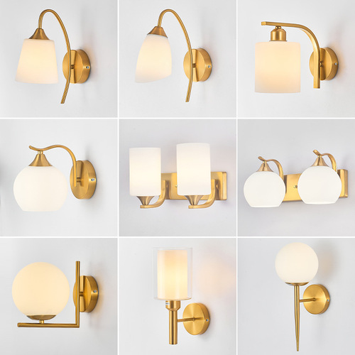 Bedside wall lamp for the bedroom, Nordic creative corridor hallway indoor sound control sensor wall lamp, American living room wall lamp