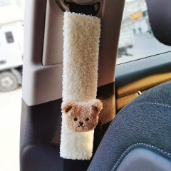 Plush bear head children's car seat belt shoulder protector baby seat baby stroller shoulder strap anti-wear cover