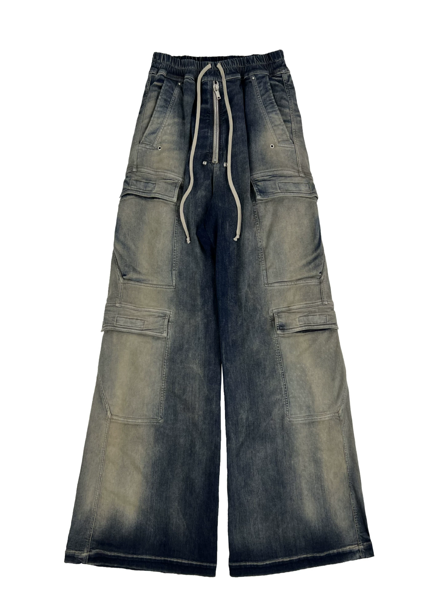 Denim jeans, plus size, (Physicals), gradient, drawstring, loose fit