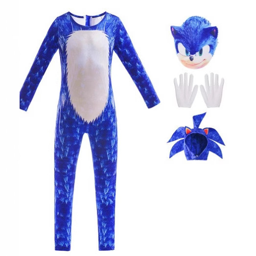 Halloween Cos Costume Sonic the Hedgehog Sonic Boy Cosplay Character Dress up Stage Performance Costume