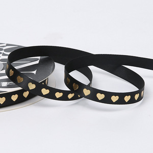 Cinta de embalaje de flores de San Valentín al por mayor en forma de corazón correa de regalo de oro arco ramo embalaje cinta de amor