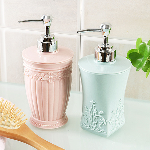 400ml push-type lotion hand soap dispenser shower gel shampoo paste laundry detergent dispenser bottle with pattern