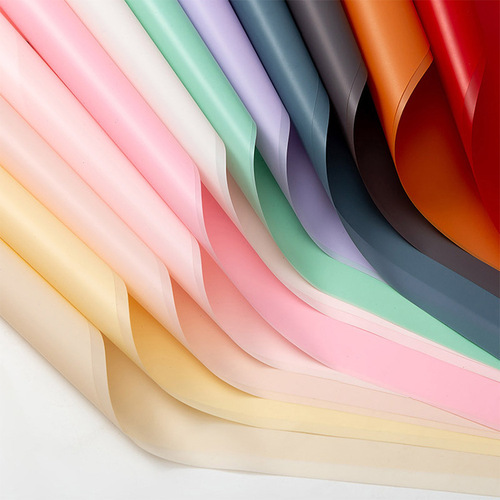 Flower packaging solid color matte paper wholesale translucent waterproof Korean paper flower shop bouquet packaging material matte paper