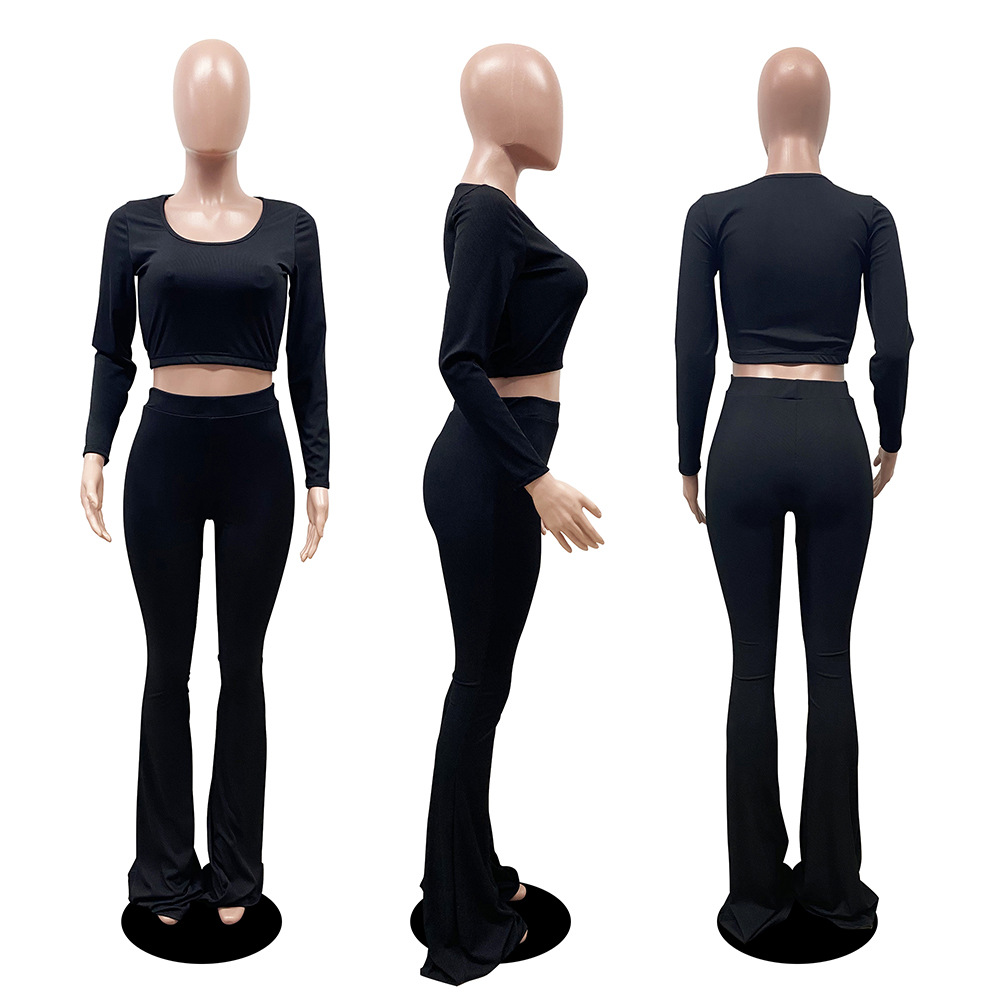 525g Weight Long Sleeve Sleeve Length Polyester Fabric Type Pant Co-ord Set Sets Type 2 Pieces Set Quantity Daily Occasion U Neck Neckline Slim Fit Type Solid Color Pattern Summer, Spring Season Women's Gender Printing Design Casual Style Daily Women's Casual Solid Color Polyester Printing Pant Co-ord Set Pants Sets 29