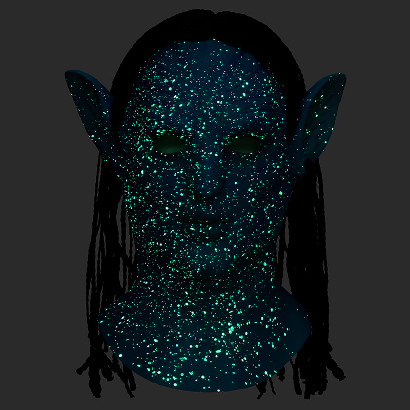 Máscara de Halloween casco de látex luminoso mismo avatar tocado papel juego bar bola cos