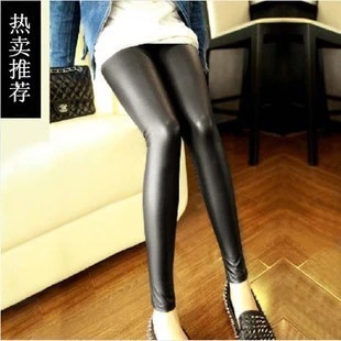 外贸春季紧身仿皮裤九分外穿小脚裤女装仿皮打底裤地摊货源批发|ms