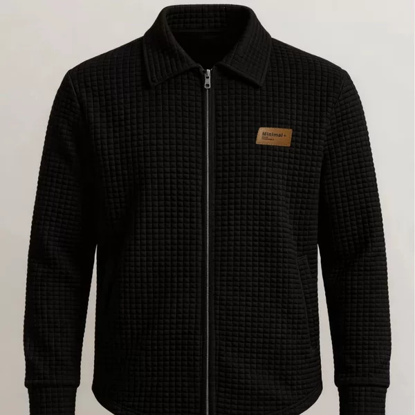 Cross-border trendy autumn and winter men's zippered plaid casual turn-down collar zip-up shirt European size fashion shirt zip-up sweatshirt for men