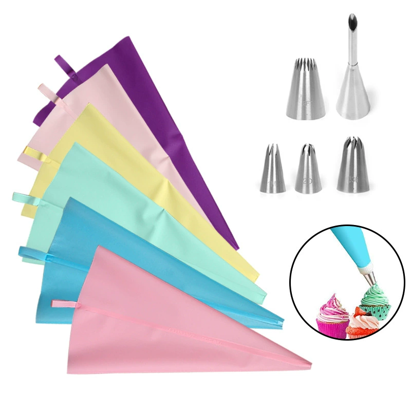 304 Нержавеющая сталь бесшовная рамка рот крем-слойка печенье торт 6 частей набор украшенных мешков для выпечки DIY инструменты