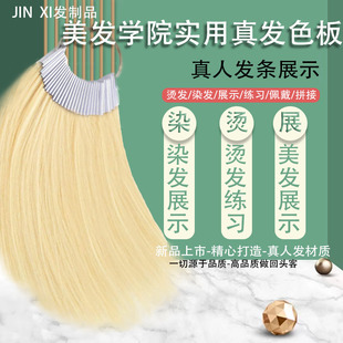 Real Hair Color Swatch for Hairdressing, Bleaching, Dyeing, and Waxing Practice, Test Strips for Dyeing, Colored Real Hair Bangs, and Wigs