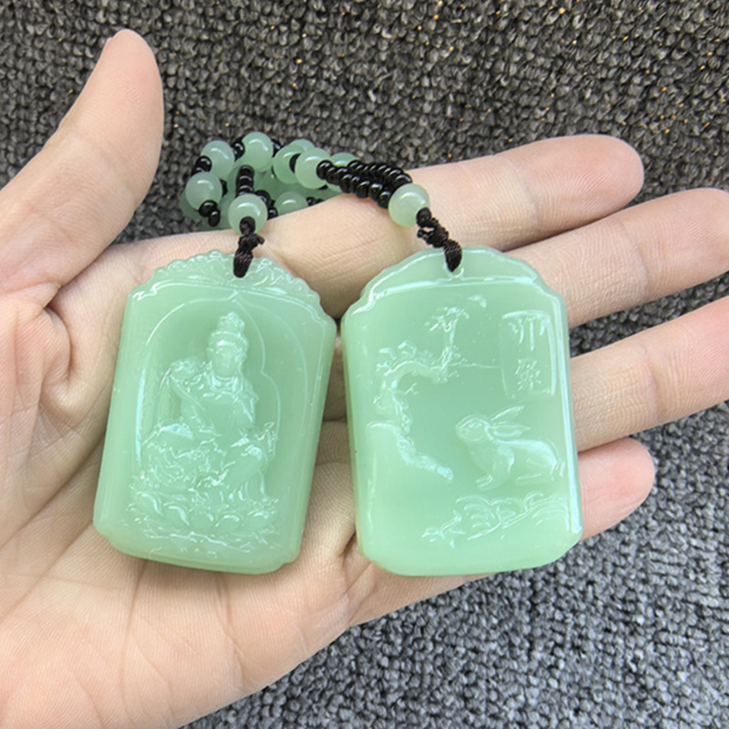 Double-sided zodiac charm [rabbit] - beaded chain style
