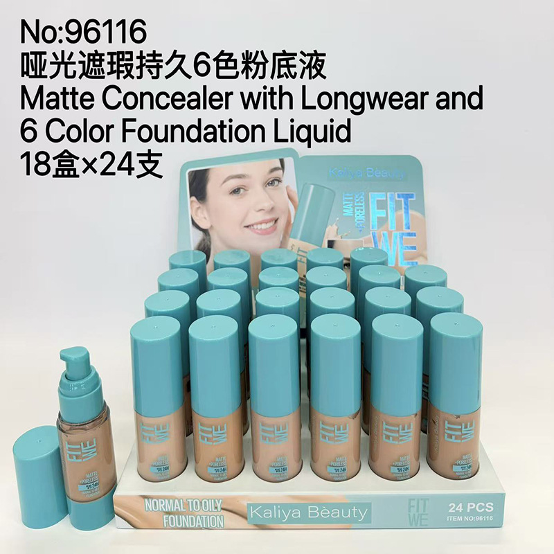 Base Líquida Correctora e Hidratante de 6 Colores, Mate