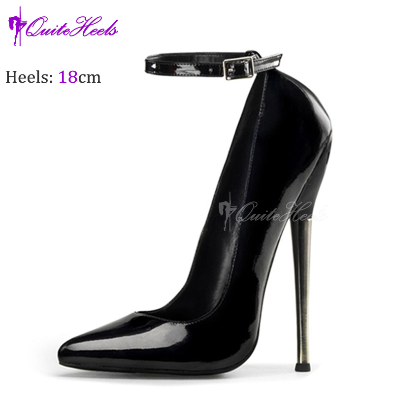 Giày cao gót mũi nhọn 18 cm gót nhọn – giày catwalk chụp ảnh cho nữ — Màu đen, Màu Đỏ đào, Ghi chú DIY Màu sắc tùy chỉnh, Màu đỏ chi tiết 1