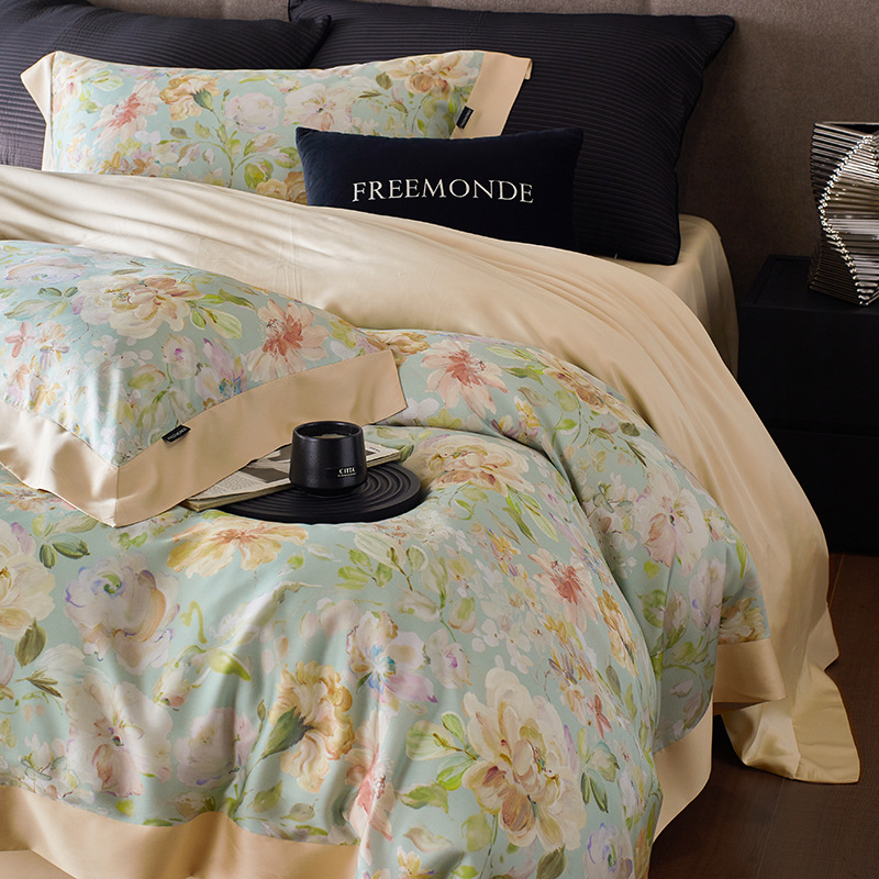 【香龄优品】120支正品奥地利兰精天丝数码印四件套真丝裸睡