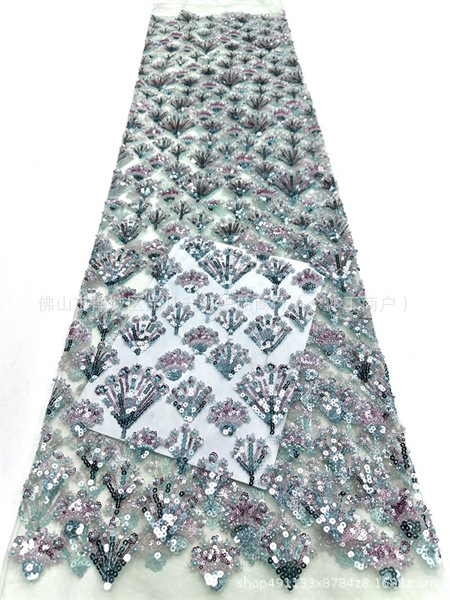 Fabricante nuevo pequeño ventilador de bollo de tela de encaje de alta calidad francesa vestido de boda cena tela de moda