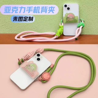 周边亚克力手机背夹定制盲盒创意透明滴胶手机夹印刷图案IP联名