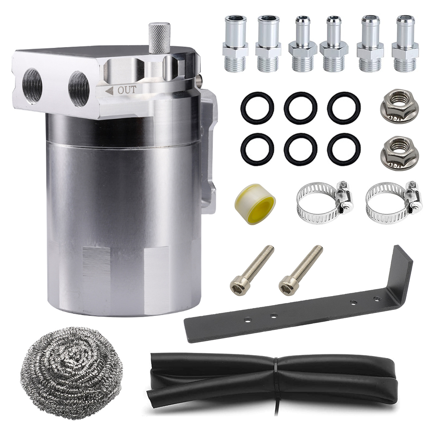 General Automobile 300ml Aluminum Engine Oil Waste Gas Breathable Pot Recycling Filter Pot Oil Gas Separator Oil Tank