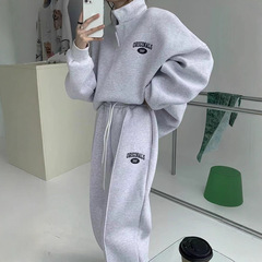 卫衣卫裤套装女2025年秋冬新款加绒炸街时尚休闲跑步运动服两件套