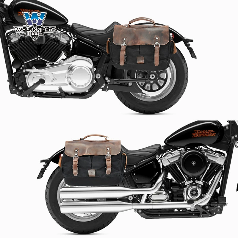 Muscle Wolf is suitable for Harley Soft Bid SoftailStandard side wrap sailing bag bag business computer official document modification