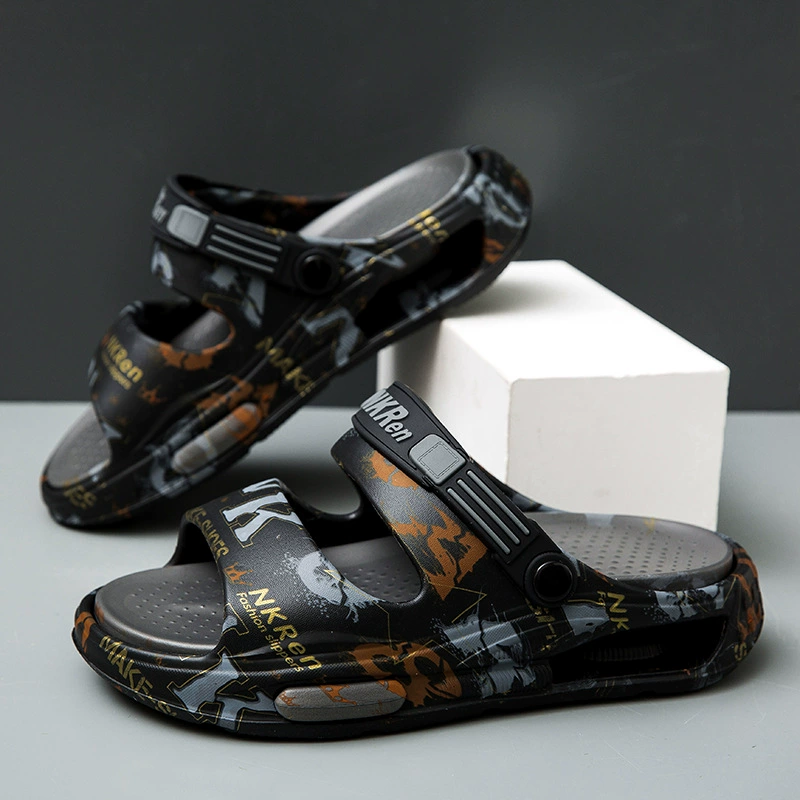 Мужские тапочки 2025, новые летние уличные нескользящие сандалии на толстой подошве для вождения на открытом воздухе, пляжные сандалии двойного назначения