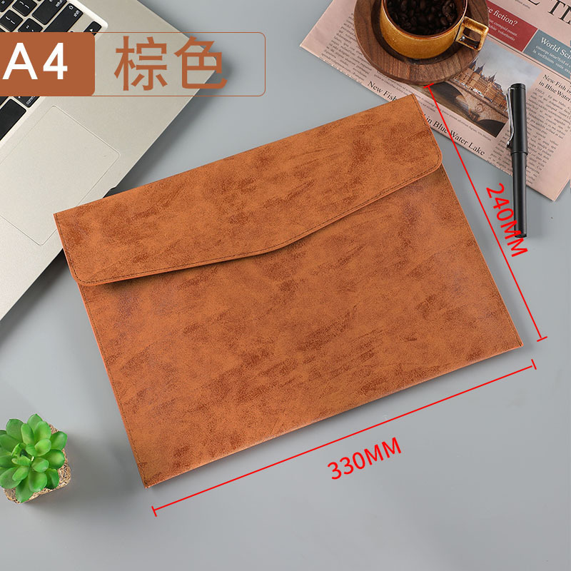 跨境A4仿皮商务档案袋 大容量收纳文件夹包 企业logo文件袋批发|undefined