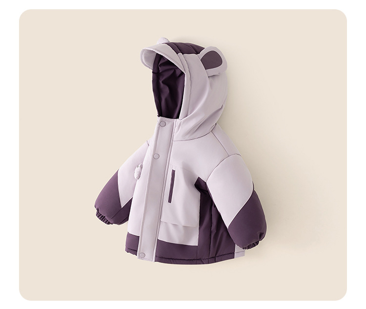 Silta ziemas jaka bērniem ar kapuci un flīsa oderi_voghion.com