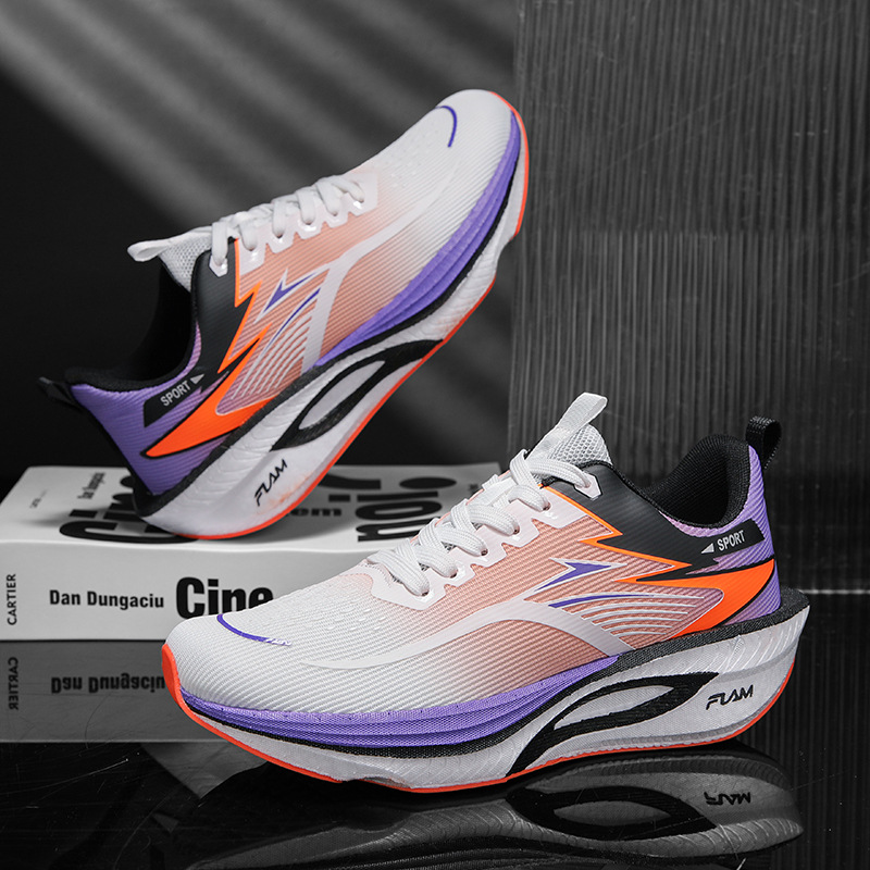 Nuevos zapatos de carreras transpirables para parejas elásticos de carbono zapatos deportivos de carreras de velocidad para hombres y mujeres zapatos de maratón profesionales para hombres image 12