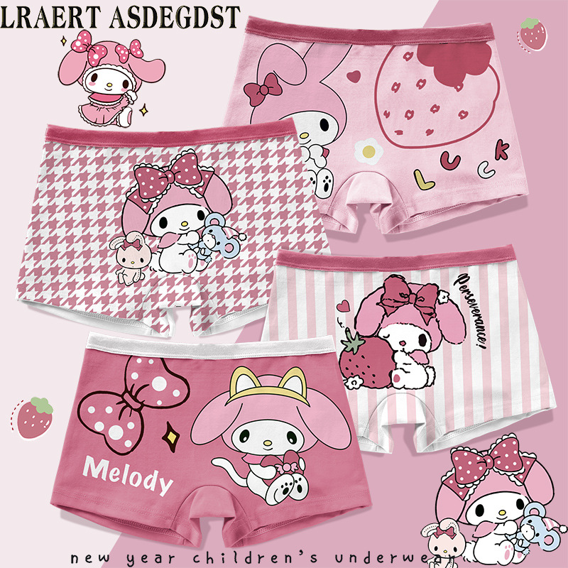 Baby girl pure cotton A-class summer triangle underwear with cartoon patterns for older children and girls, antibacterial shorts