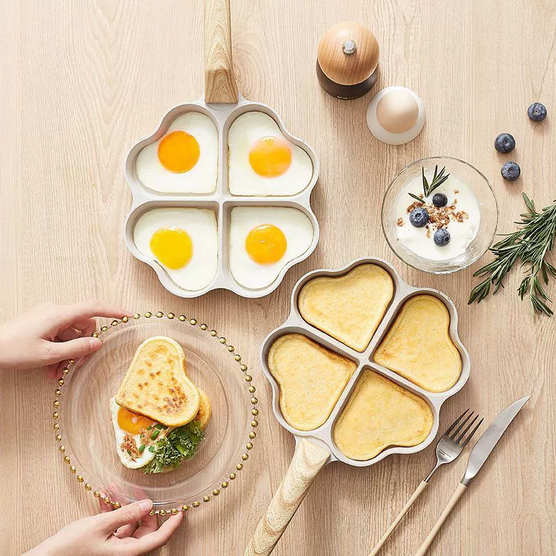 Индивидуальная любовь майфаньши антипригарнаяEgg pot hamburger pot бытовая четырехотверстная сковорода для завтрака, сковорода для блинов, артефакт