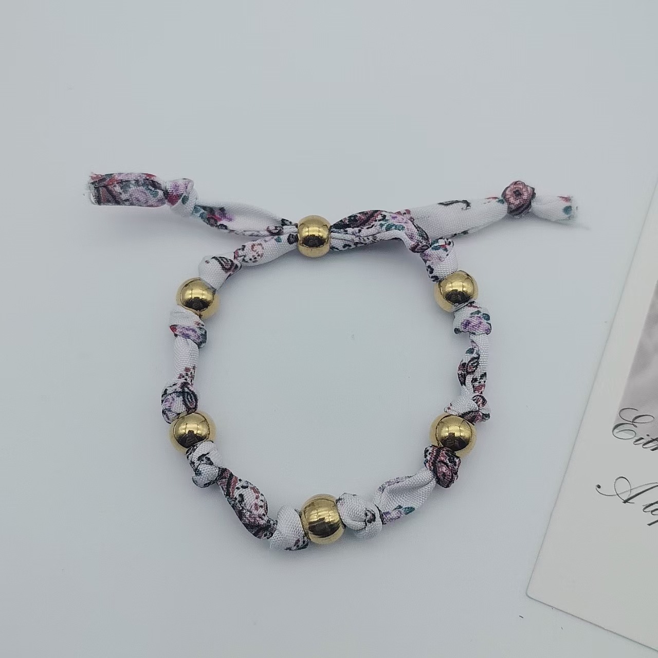 Impresión Flor Retro Bohemio Tela Acero Titanio Pulsera Venta Al Por Mayor display picture 5