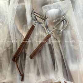米诺家304不锈钢胡桃木高端实木手柄削皮刀水果土豆薄皮削皮刨子