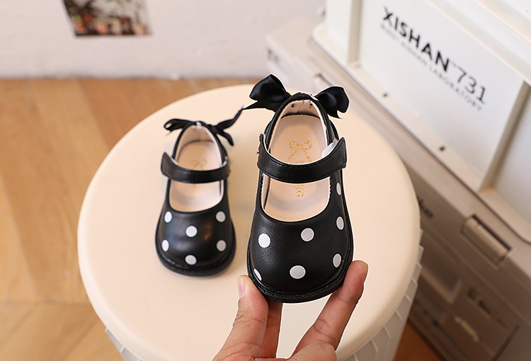 Zapatos de princesa con lazo para caminar, informales, con suela suave, de lunares, para primavera y otoño, 2022_voghion.com